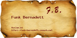 Funk Bernadett névjegykártya